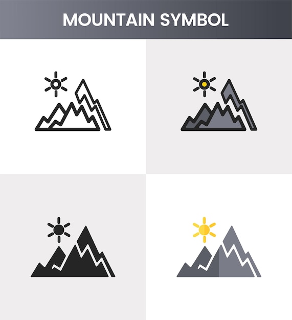 High resolution modern mountain symbol for web app and logo use