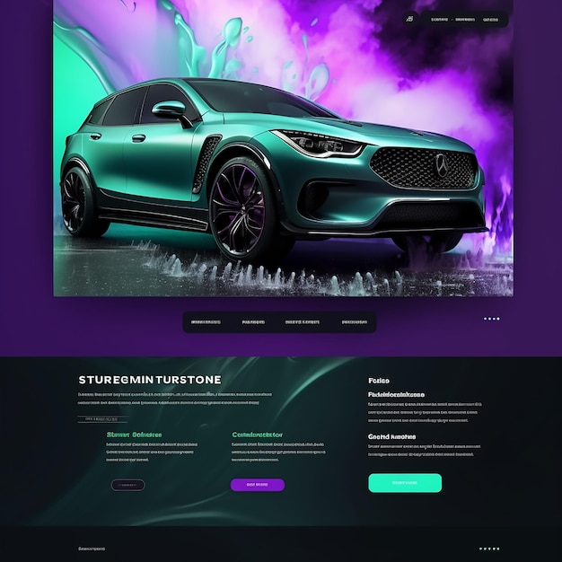 high resolution UI car detailing landing page