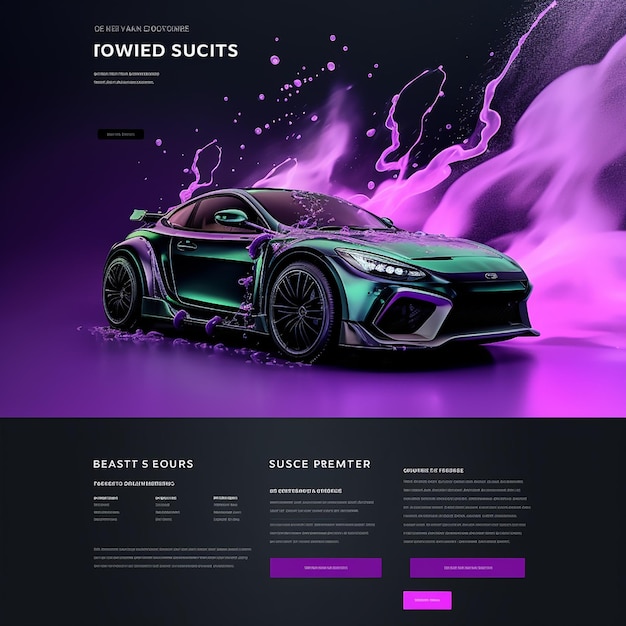 high resolution UI car detailing landing page