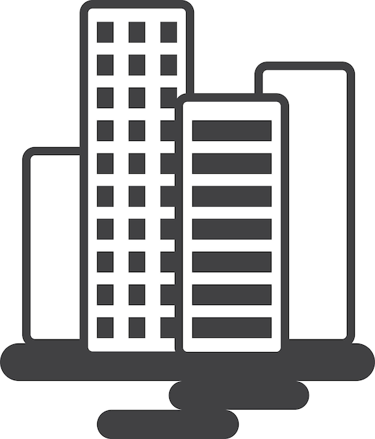 High rise buildings illustration in minimal style