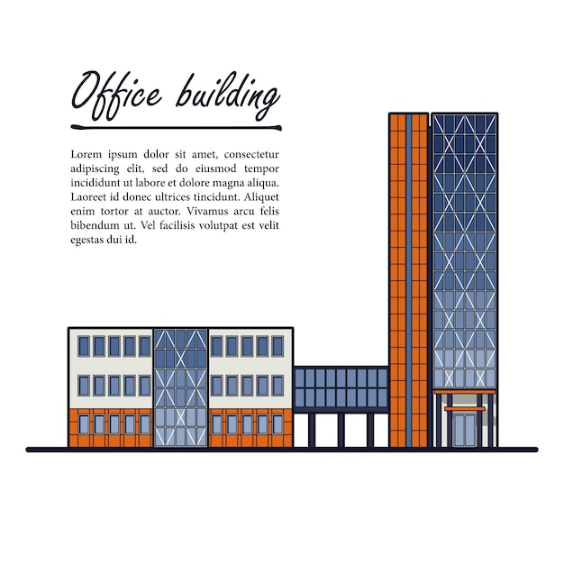 High-rise office building. Business center. Template for your text.