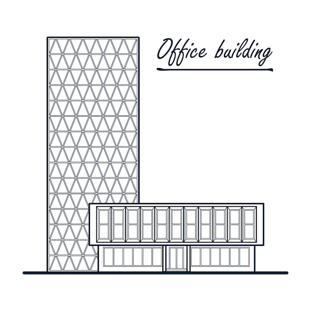 High-rise office building. Business center. 