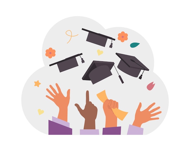 High school or college graduation celebration and diploma awarding