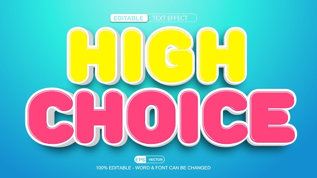 High School Editable Text Effect Vector 3d style