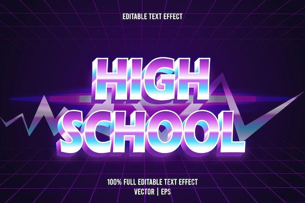 High school editable text effect