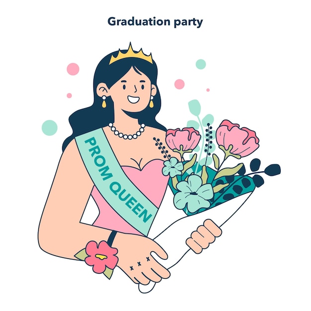 High school graduation or prom celebration ball or dance at end