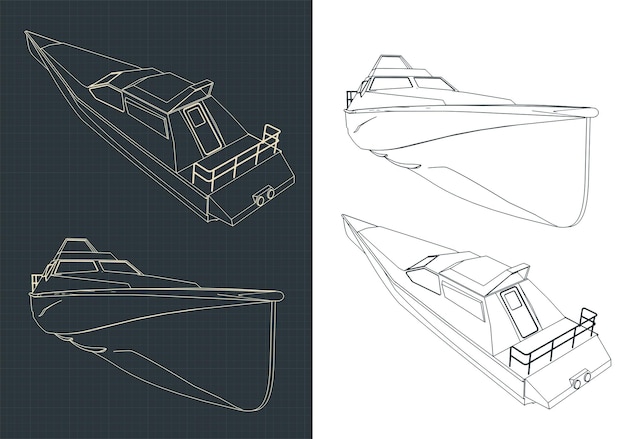 High speed boat blueprints