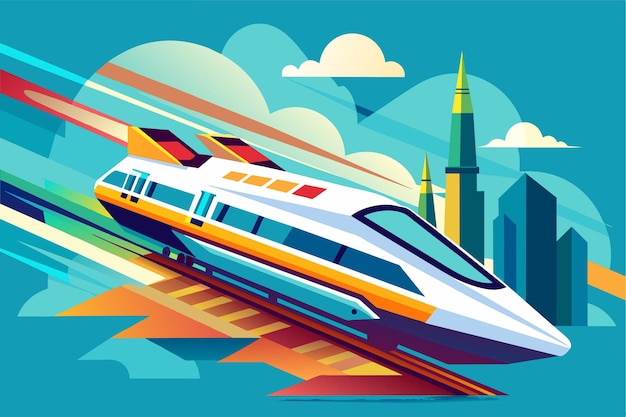 Vector high speed bullet train