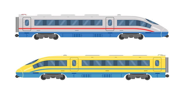 High-speed train or passenger express in two colors. Vector illustration