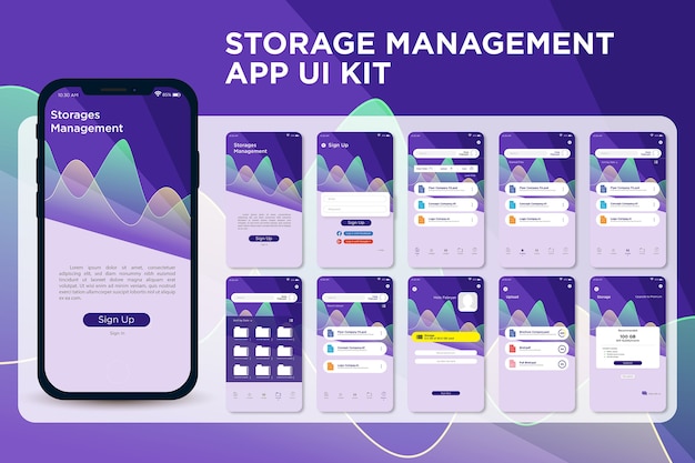 High tech modern Storage Management App UI Kit