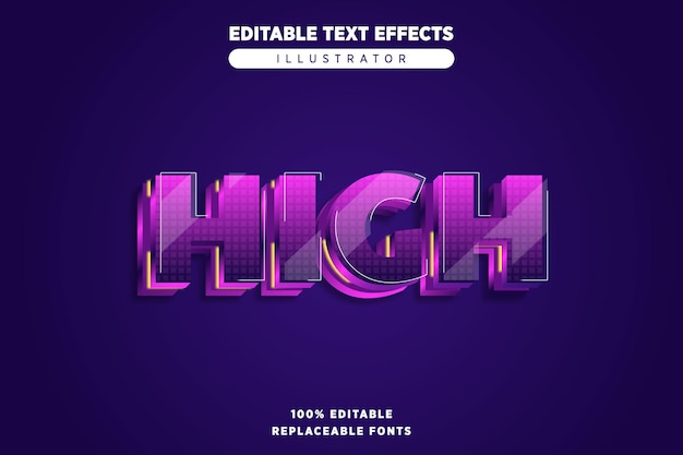 high Text effect editable