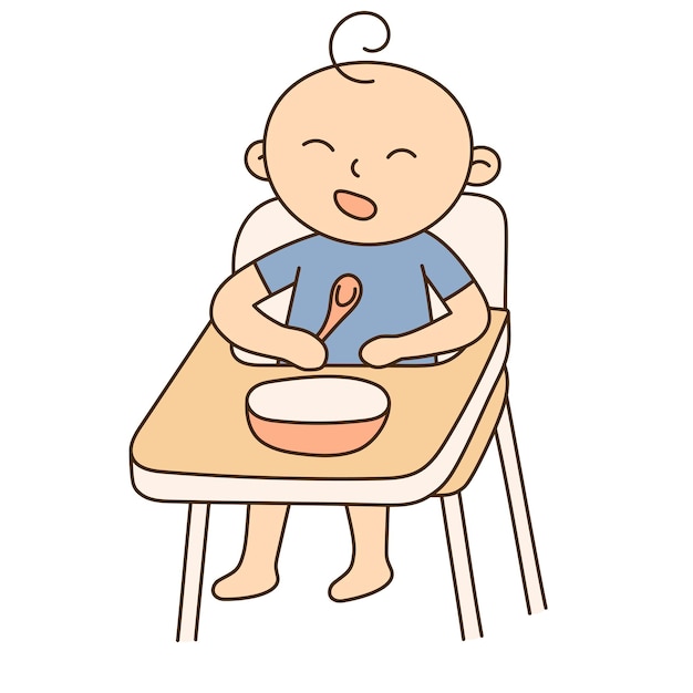 Highchair Hand Drawn Kid and Family doodle icon