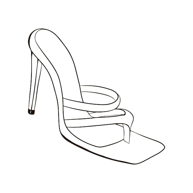 Highheeled shoes Hand drawn vector illustration isolated on a white background