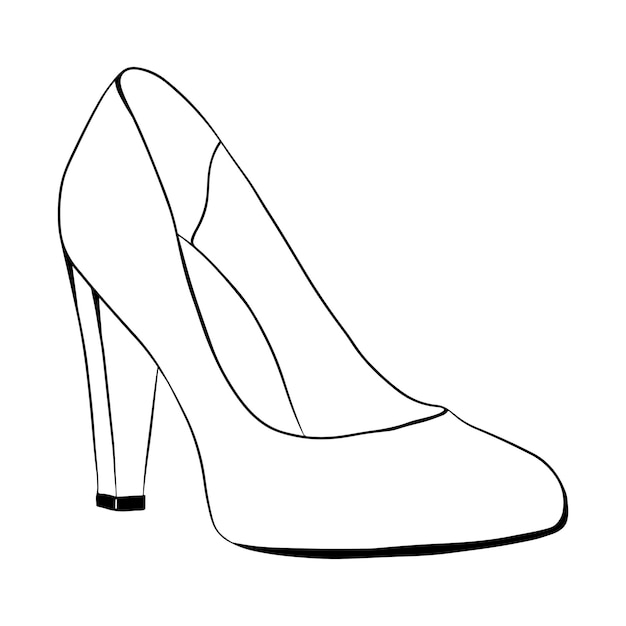 Highheeled shoes Hand drawn vector illustration isolated on a white background