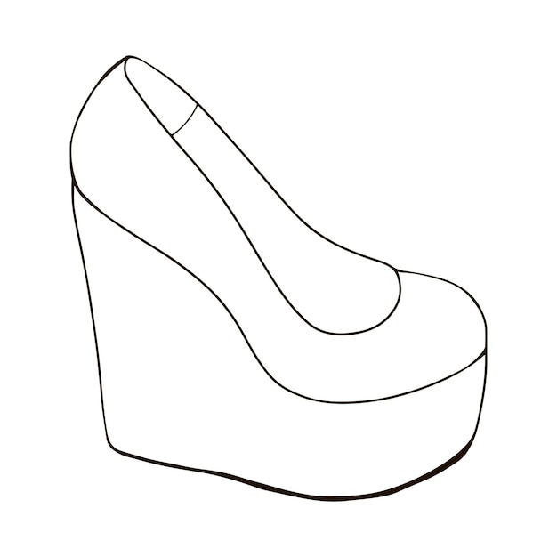 Highheeled shoes Hand drawn vector illustration isolated on a white background