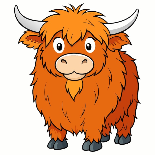 highland cow vector illustration cartoon