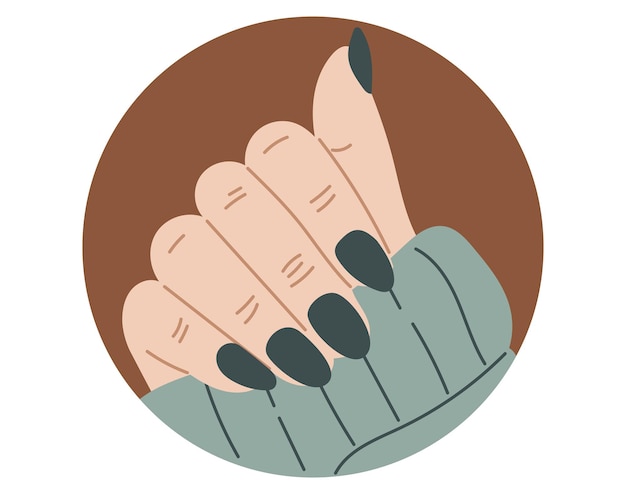 Vector highlight template for social networks elegant female hand with manicure