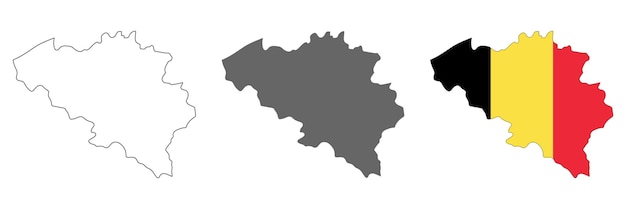 Highly detailed Belgium map with borders isolated on background