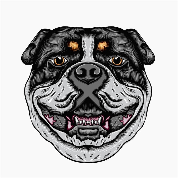 Highly detailed bulldog illustration logo