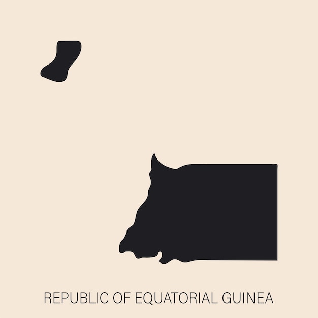 Highly detailed Equatorial Guinea map with borders isolated on background Simple flat icon illustration for web