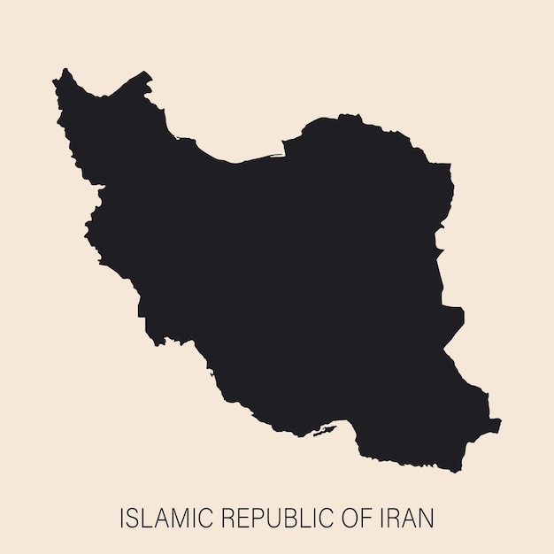 Highly detailed Iran map with borders isolated on background Flat style