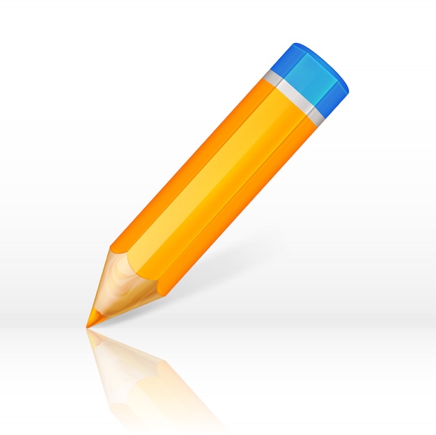 Highly detailed orange pencil isolated