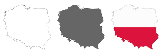 Highly detailed Poland map with borders isolated on background