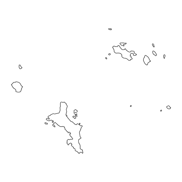 Highly detailed Seychelles map with borders isolated on background