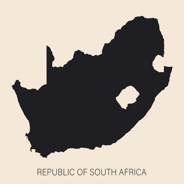 Highly detailed South Africa map with borders isolated on background Flat style