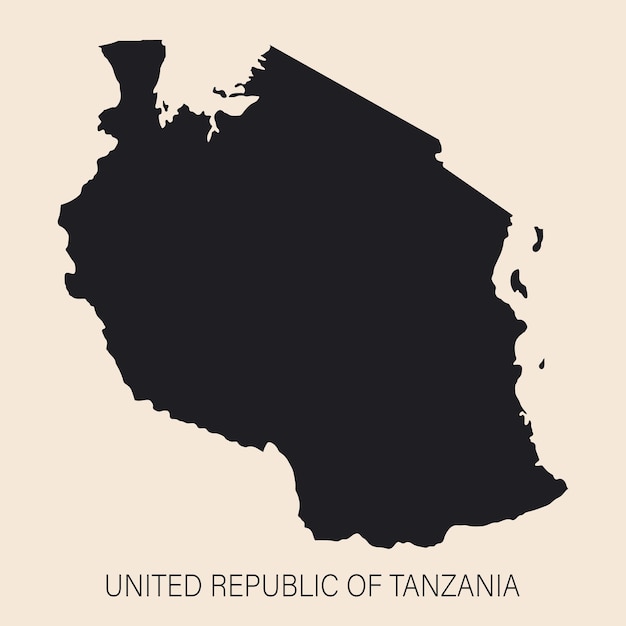 Highly detailed Tanzania map with borders isolated on background Flat style