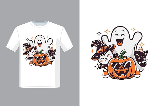 Vector highquality halloween witch or pumpkin t shirt design