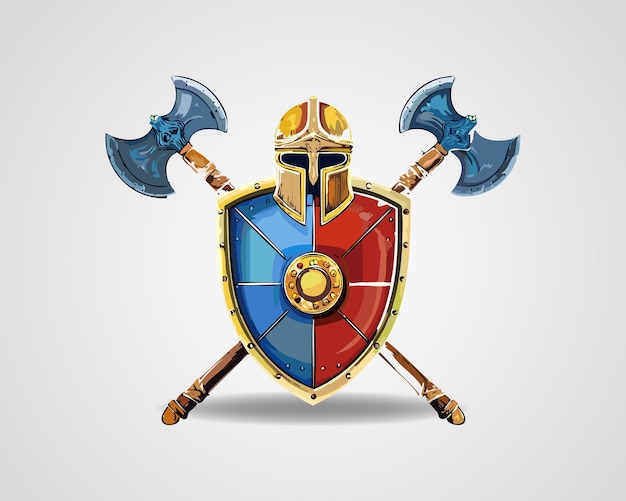 Vector highquality heroic shield illustration for fantasy themes