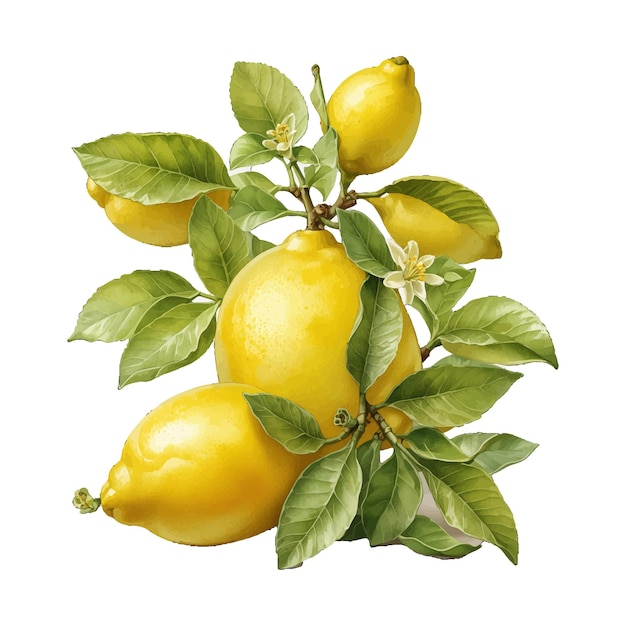 HighQuality Primofiori Lemon wholebody fruit Old Engraved Vector Fruit