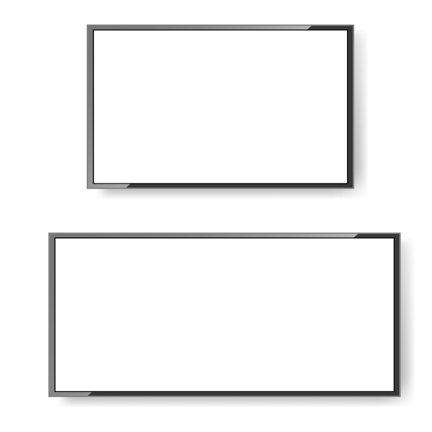 Vector highquality of a realistic tv or lcd screen vector