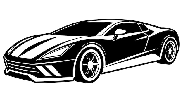 HighQuality Sports Car Silhouette Art for Luxury and Performance Graphics