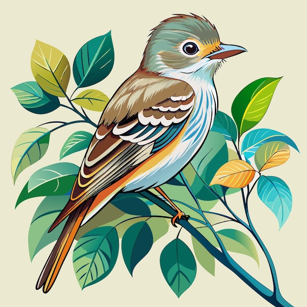 HighResolution Acadian Flycatcher TShirt Vector Artwork