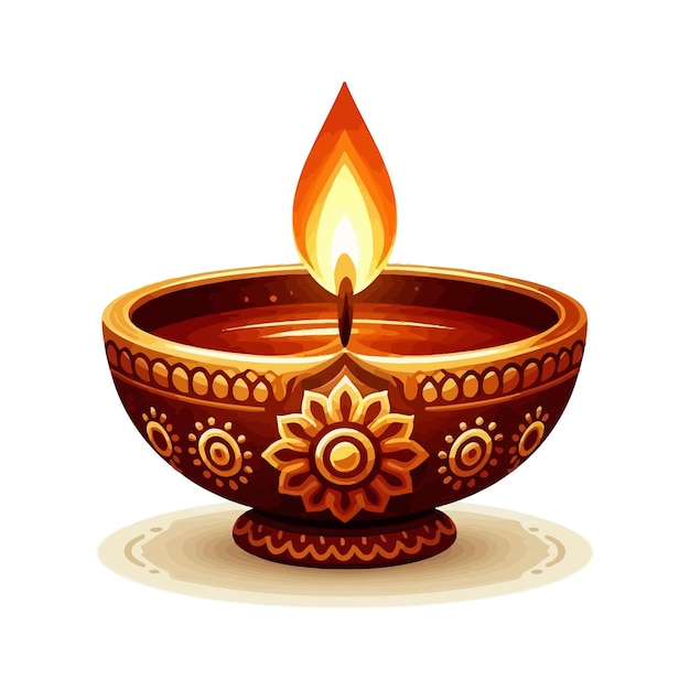 Vector highresolution vector clipart of a diwali diya a symbol of light and victory