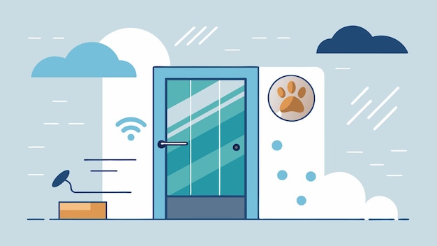 A hightech pet door that uses advanced weather sensors to keep your pets safe from harsh winds and