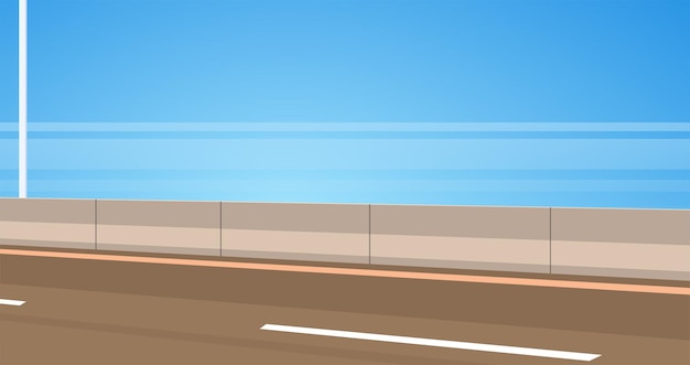 Highway asphalt road and modern style city road outdoor design flat vector illustration.