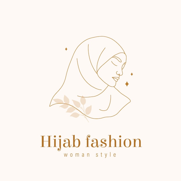 Hijab fashion logo template Muslim headdress boutique