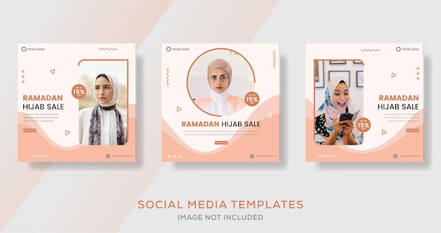 Hijab fashion sale banner for ramadan kareem media social template post