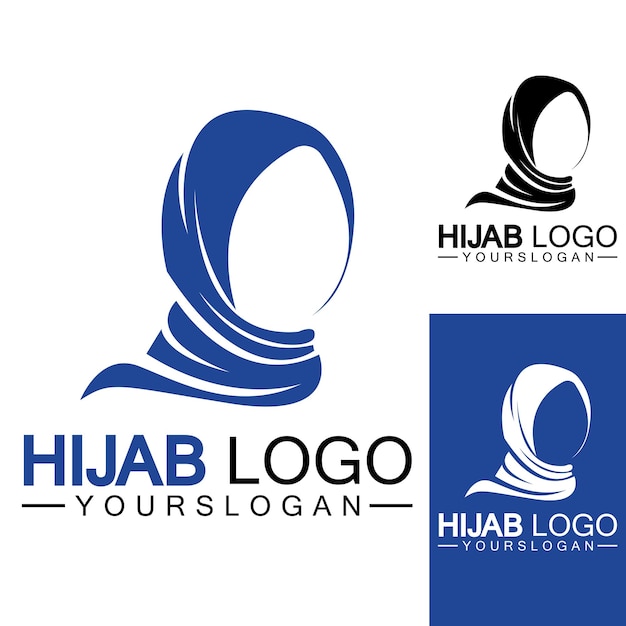 Hijab logo design vector template