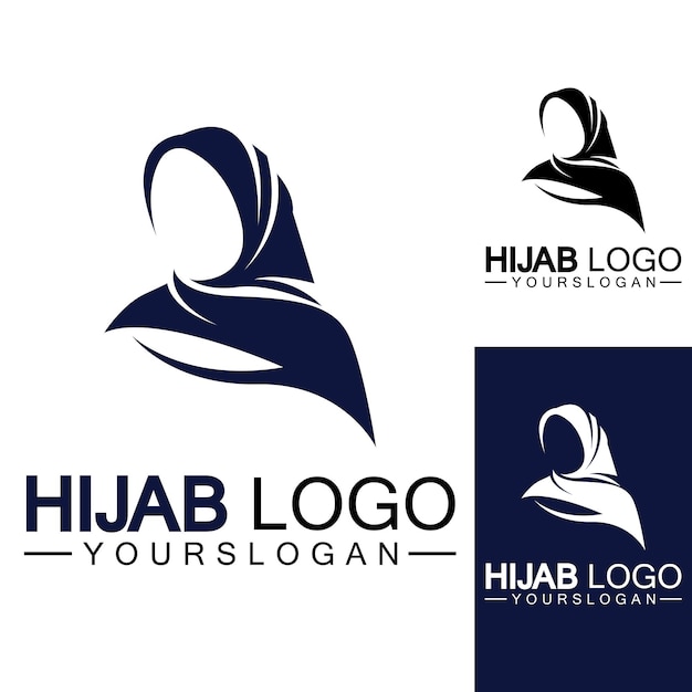 Hijab logo design vector template