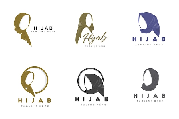 HIjab Logo Fashion Product Vector Brand Muslim Women Hijab Boutique Design