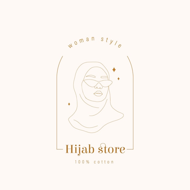 Hijab store logo Abstract arabian woman in sunglasses