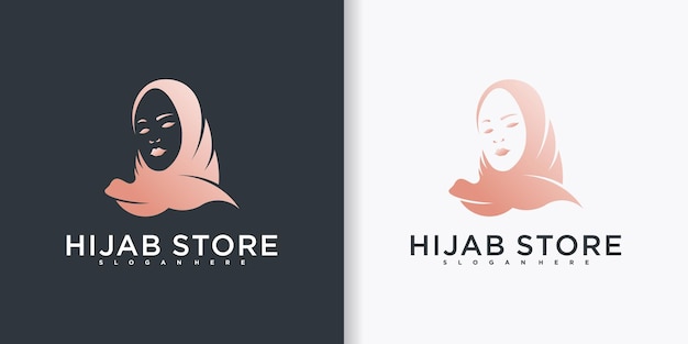 Hijab store logo muslimah fashion logo design template Premium vektor part 2