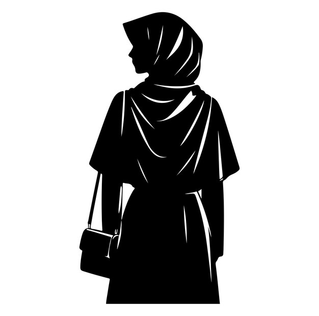 Vector hijab style fashion standing vector illustration