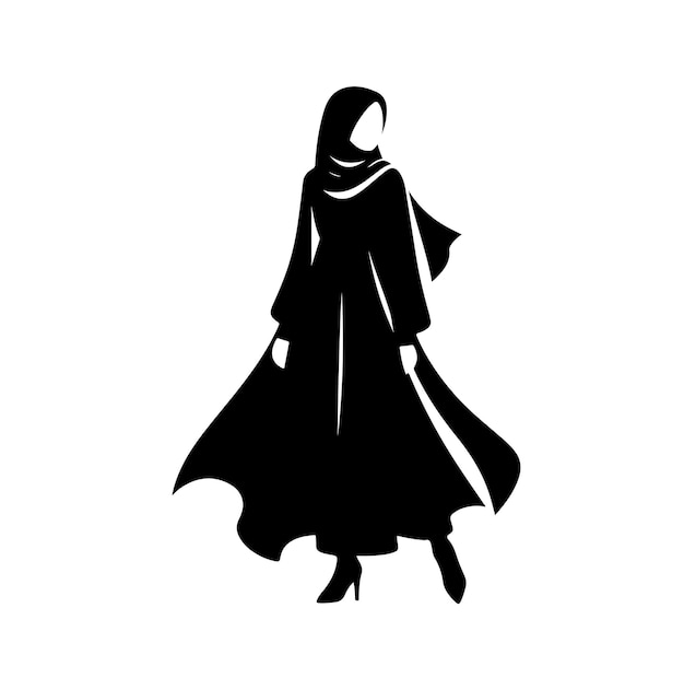 hijab style fashion vector illustration design silhouette style