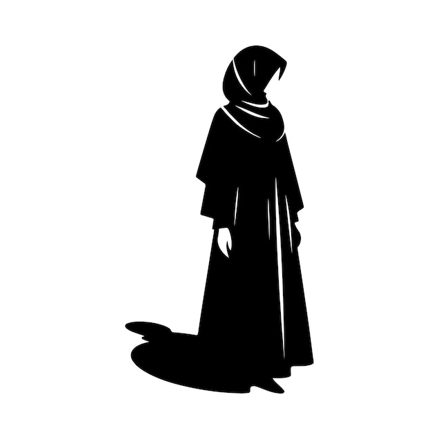 hijab style fashion vector illustration design silhouette style