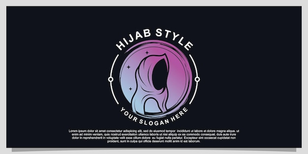 Hijab style logo design for hijab or scarf fashion muslimah with unique concept Premium Vector Part 1